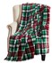Serafina Home Christmas Holiday Throw Blanket Velvelty Soft Durable Fleece Accent for Bed or Couch Country Rustic Red Green Black and White Tartan Plaid 50 x 60 inches