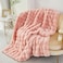RYNGHIPY Faux Fur Bed Blankets Fluffy Warm Throw Blanket for Sofa Couch Soft Plush Decorative Blanket Thick and Heavy Cute Bubble Furry Blanket Blush 51x63