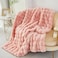 RYNGHIPY Faux Fur Bed Blankets Fluffy Warm Throw Blanket for Sofa Couch Soft Plush Decorative Blanket Thick and Heavy Cute Bubble Furry Blanket Blush 51x63