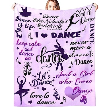 MIBDDK Dancer Gifts Blanket Dance Life Flannel Fleece Throw Blankets for Sofa Couch Bed Office All Season 50X40