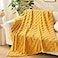 NEWCOSPLAY Super Soft Throw Blanket Mustard Yellow Premium Silky Flannel Fleece 3D Checkered Lightweight Bed Blanket All Season Use Mustard Yellow Checkered Throw50x70