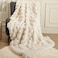 macinso Super Comfort Oversized Warm Thick Bubble Luxury Plush Rabbit Faux Fur Throw Blanket Fluffy BlanketSoft Cozy Blanket for Couch Chair Bed Sofa Living Room White 60inX80in