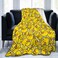 Perinsto Cute Rubber Ducky Throw Blanket Ultra Soft Warm All Season Yellow Cartoon Ducks Decorative Fleece Blankets for Bed Chair Car Sofa Couch Bedroom 80X60