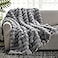 Cozy Bliss Faux Fur Throw Blanket for Couch Fuzzy Soft Plush Thick Bubble Blanket for Sofa Bedroom Living Room50 60 Inches Light Grey