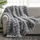 Cozy Bliss Faux Fur Throw Blanket for Couch Fuzzy Soft Plush Thick Bubble Blanket for Sofa Bedroom Living Room50 60 Inches Light Grey
