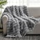 Cozy Bliss Faux Fur Throw Blanket for Couch Fuzzy Soft Plush Thick Bubble Blanket for Sofa Bedroom Living Room50 60 Inches Light Grey