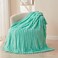 NEWCOSPLAY Super Soft Throw Blanket Aqua Premium Silky Flannel Fleece 3D Ribbed Jacquard Lightweight Bed Blanket All Season Use Aqua Ribbed Throw50x60