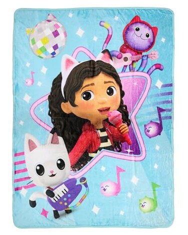Northwest Gabbys Dollhouse Gabby Cats Concert DJ Catnip Pandy Paws Throw Blanket 46x60 Soft Fleece Throw Blanket for Bed Couch