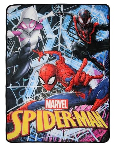 Northwest Marvel Comics SpiderMan Peter Gwen Miles Spiderverse Throw Blanket 46 x 60 Soft Fleece Throw Blanket for Bed Couch