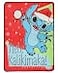Northwest Disney Lilo and Stitch Mele Kalikimaka Holiday Throw Blanket 46 x 60 Cozy Soft Fleece Throw Blanket for Bed Couch