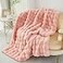 RYNGHIPY Faux Fur Blanket for Couch Fluffy Warm Throw Blanket for Sofa Bed Soft Plush Thick Bubble Blanket Blush 63x79
