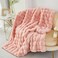RYNGHIPY Faux Fur Blanket for Couch Fluffy Warm Throw Blanket for Sofa Bed Soft Plush Thick Bubble Blanket Blush 63x79