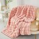 RYNGHIPY Faux Fur Blanket for Couch Fluffy Warm Throw Blanket for Sofa Bed Soft Plush Thick Bubble Blanket Blush 63x79