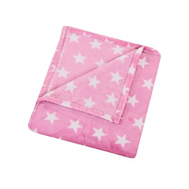 HYSEAS Flannel Fleece Star Throw Blanket Pink Soft Plush Cozy Fuzzy Microfiber Blanket for Couch Bed Chair Sofa All Seasons Lightweight 50x60 Inch