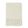 BOURINA Beige Throw Blanket 50x60 Inches Throw Textured Solid Soft Sofa Couch Decorative Knit Blanket