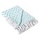 DII Rustic Farmhouse Throw Blanket with Decorative Tassles Use for Chair Couch Bed Picnic Camping Beach Just Staying Cozy at Home 50 x 60 Large Chevron Aqua