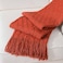 BATTILO HOME Rust Throw Blanket for Couch 50 x 60 Acrylic Knit Woven Summer Blanket Lightweight Decorative Soft Nap Throw with Tassel for Chair Bed Sofa Travel Picnic Suitable for All Seasons
