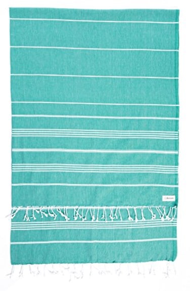 Bersuse Towels Anatolia XL Beach Blanket Throw Blanket Turkish Towel 100 Cotton ExtraLarge QuickDry Lightweight Premium Peshtemal Towel 61x82 Inches Teal