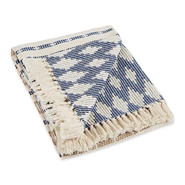 DII California Casual Colby Southwest Woven Throw French Blue Stone 50x60