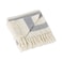 DII Rustic Farmhouse Cotton Cabana Striped Blanket Throw with Fringe 50 x 60 Cabana Striped OffWhite with French Blue