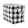 DII Buffalo Check Storage Collection Collapsible Bin with Handles Large Rectangle 175x12x15 Black White