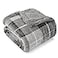 PAVILIA Light Grey Plaid Sherpa Throw Blanket for Couch Plush Flannel Fleece Soft Fuzzy Cabin for Sofa Bed Warm Cozy Winter Gift 50x60