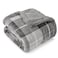 PAVILIA Light Grey Plaid Sherpa Throw Blanket for Couch Plush Flannel Fleece Soft Fuzzy Cabin for Sofa Bed Warm Cozy Winter Gift 50x60