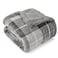 PAVILIA Light Grey Plaid Sherpa Throw Blanket for Couch Plush Flannel Fleece Soft Fuzzy Cabin for Sofa Bed Warm Cozy Winter Gift 50x60