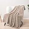 PAVILIA Soft Fleece Taupe Tan Throw Blanket for Couch Lightweight Plush Warm Blankets for Bed Fuzzy Cozy Flannel Blanket Throw for Sofa Travel Jacquard Pattern TaupeCamel 50x60 inch