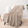 PAVILIA Soft Fleece Taupe Tan Throw Blanket for Couch Lightweight Plush Warm Blankets for Bed Fuzzy Cozy Flannel Blanket Throw for Sofa Travel Jacquard Pattern TaupeCamel 50x60 inch