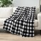 PAVILIA Black and White Buffalo Plaid Fleece Throw Blanket for Couch Soft Checkered Flannel Blanket for Sofa Plaid Christmas Couch Throw Bed Warm Cozy Decorative Blanket Fall Decor Gift 50x60