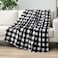 PAVILIA Black and White Buffalo Plaid Fleece Throw Blanket for Couch Soft Checkered Flannel Blanket for Sofa Plaid Christmas Couch Throw Bed Warm Cozy Decorative Blanket Fall Decor Gift 50x60