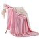 NANPIPER Fleece Blanket Reversible Sherpa Flannel Throw Blanket Super Soft Fuzzy Plush Microfiber for BedCouch 60x80Pink
