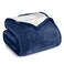 Bare Home Sherpa Fleece Blanket ThrowTravel Size Blanket for Bed Sofa and Couch Warm Lightweight Fluffy Soft Reversible ThrowTravel Dark Blue