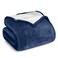 Bare Home Sherpa Fleece Blanket ThrowTravel Size Blanket for Bed Sofa and Couch Warm Lightweight Fluffy Soft Reversible ThrowTravel Dark Blue