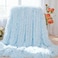 MYRU Plush Super Soft Blanket Bedding Sofa Cover Furry Fuzzy Fur Warm Throw Qulit Cozy Couch Blanket for Winter 51x63 Light Blue