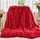 MYRU Plush Super Soft Blanket Bedding Sofa Cover Furry Fuzzy Fur Warm Throw Qulit Cozy Couch Blanket for Winter 51x63 InchesThrow Pure Red