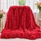 MYRU Plush Super Soft Blanket Bedding Sofa Cover Furry Fuzzy Fur Warm Throw Qulit Cozy Couch Blanket for Winter 51x63 InchesThrow Pure Red