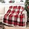 PAVILIA Red Green Christmas Plaid Sherpa Throw Blanket Holiday Fleece Blanket 50 x 60 Soft Flannel Plush Throw for Couch Sofa Bed Festive Winter Home Decor Cozy
