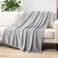 PAVILIA Light Grey Fleece Throw Blanket for Couch Twin Size Silver Super Soft Fuzzy Flannel Throw for Sofa Luxury Plush Microfiber Blanket Twin Bed Home Decorative Velvet Gift Blanket 60x80