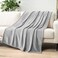 PAVILIA Light Grey Fleece Throw Blanket for Couch Twin Size Silver Super Soft Fuzzy Flannel Throw for Sofa Luxury Plush Microfiber Blanket Twin Bed Home Decorative Velvet Gift Blanket 60x80