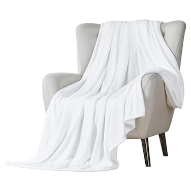 Walensee Fleece Blanket Plush Throw Fuzzy Lightweight King Size 108x90 White Super Soft Microfiber Flannel Blankets for Couch Bed Sofa Ultra Luxurious Warm and Cozy for All Seasons