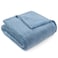 PAVILIA Dusty Blue Fleece Throw Blanket for Couch Sofa Bed Soft Fuzzy Waffle Jacquard Microfiber Warm Lightweight FadeResistant Decorative All Season Throw 60x80 Twin