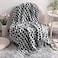 NTBAY Acrylic Knitted Throw Blanket Lightweight and Soft Cozy Decorative Woven Blanket with Tassels for Travel Couch Bed Sofa 51x67 Inches Grey Wave
