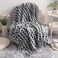 NTBAY Acrylic Knitted Throw Blanket Lightweight and Soft Cozy Decorative Woven Blanket with Tassels for Travel Couch Bed Sofa 51x67 Inches Grey Wave