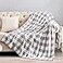 BEDELITE Fleece Throw Blanket for Couch Sofa Bed Buffalo Plaid Decor Grey and White Checkered Blanket Cozy Fuzzy Soft Lightweight Warm Blankets for All Seasons