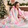 NEWCOSPLAY Super Soft Faux Fur Blanket Twin Size Light Rainbow Sherpa Fuzzy Plush Warm Blanket for Sofa Bed Light Rainbow Twin60x80