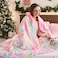 NEWCOSPLAY Super Soft Faux Fur Blanket Twin Size Light Rainbow Sherpa Fuzzy Plush Warm Blanket for Sofa Bed Light Rainbow Twin60x80