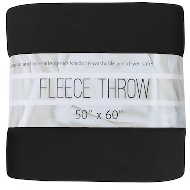 Trail maker 50x60 Throw Blankets Ultra Soft Hypoallergenic Fleece Fall Throw Blanket for Livingroom Couch Chair Bed Black