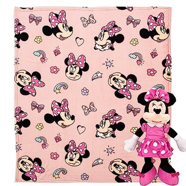 Northwest Minnie Mouse Favorite Things Character Hugger Pillow Silk Touch Throw Blanket Set 40 x 50